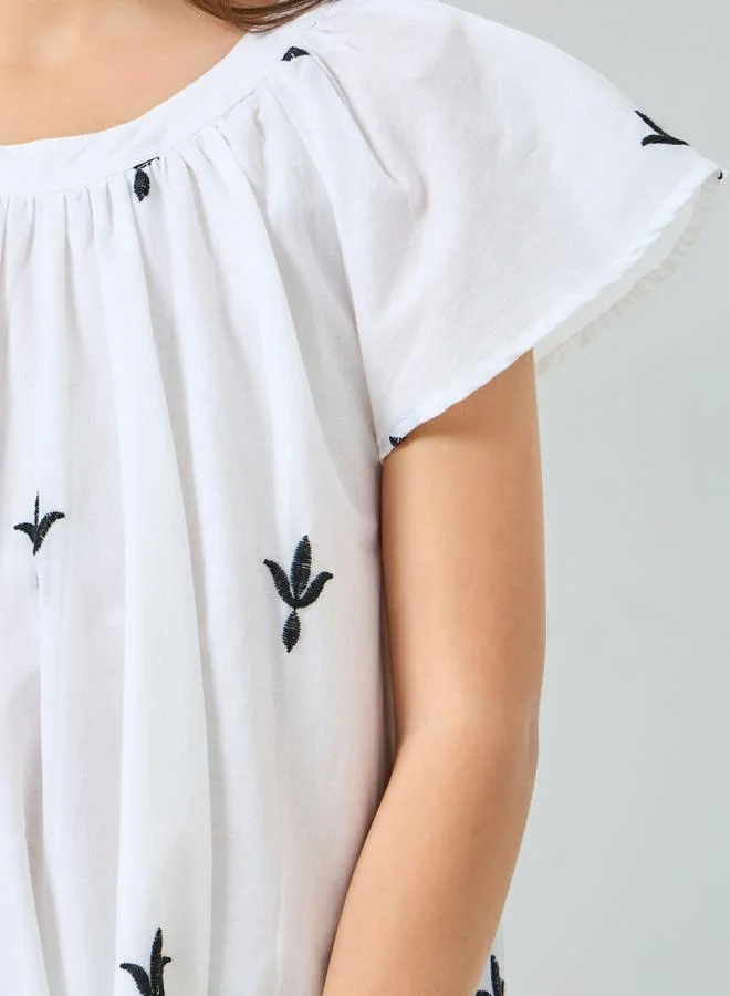 Styli Teen Girls Embroidered Dress